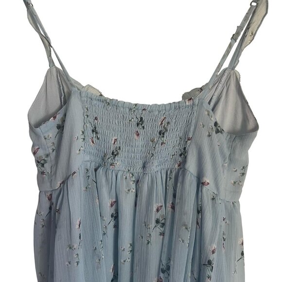 Abercrombie & Fitch Womens Dress, Blue Babydoll Mini Flowy Tiered Coquette Small - Picture 6 of 11